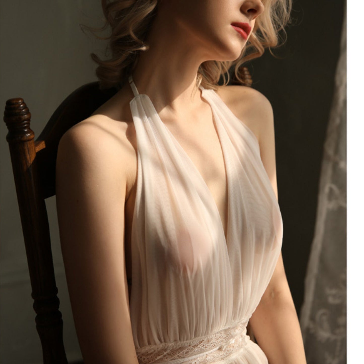See Through Lace Babydoll Nightgown