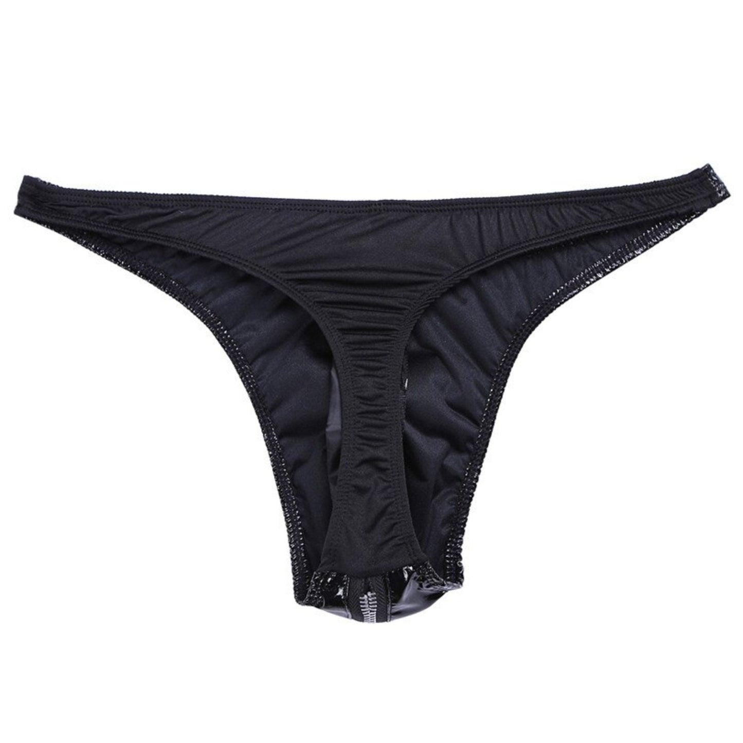 Men's Lingerie Patent Leather Front Zip