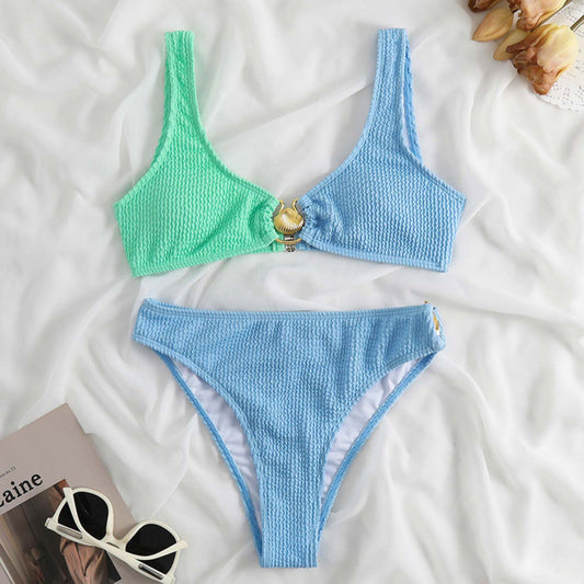 Two Piece Shell Linked Swimsuit