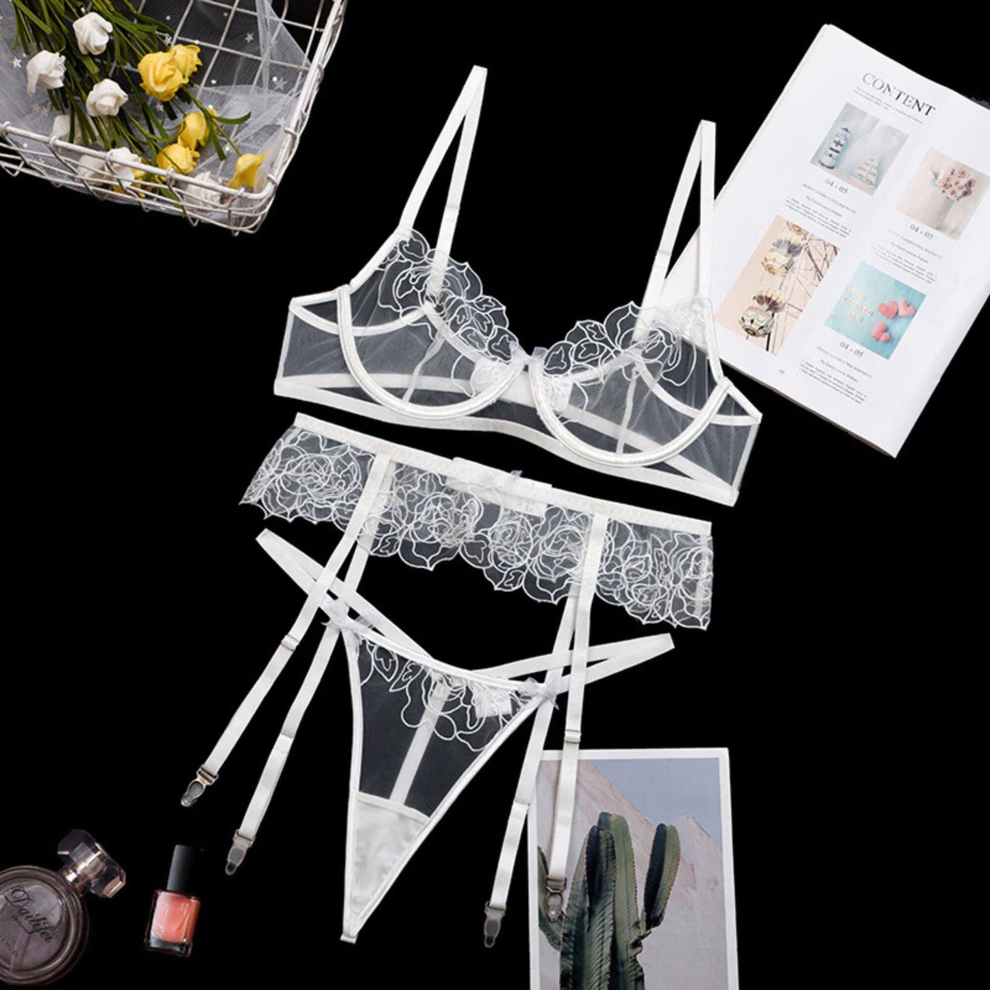 Ultra-thin Sheer Wedding Lingerie Set