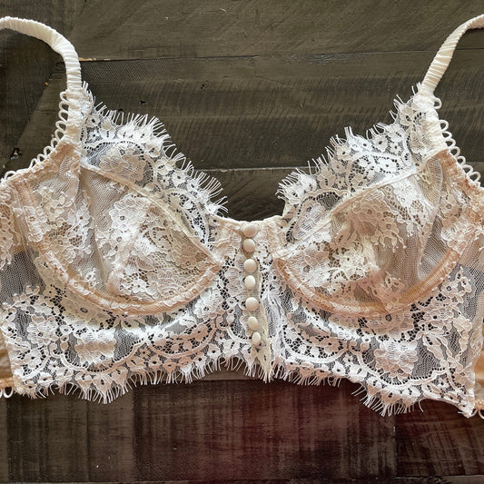 Wedding Lingerie Eyelash Lace Corset Bridal Lingerie Set