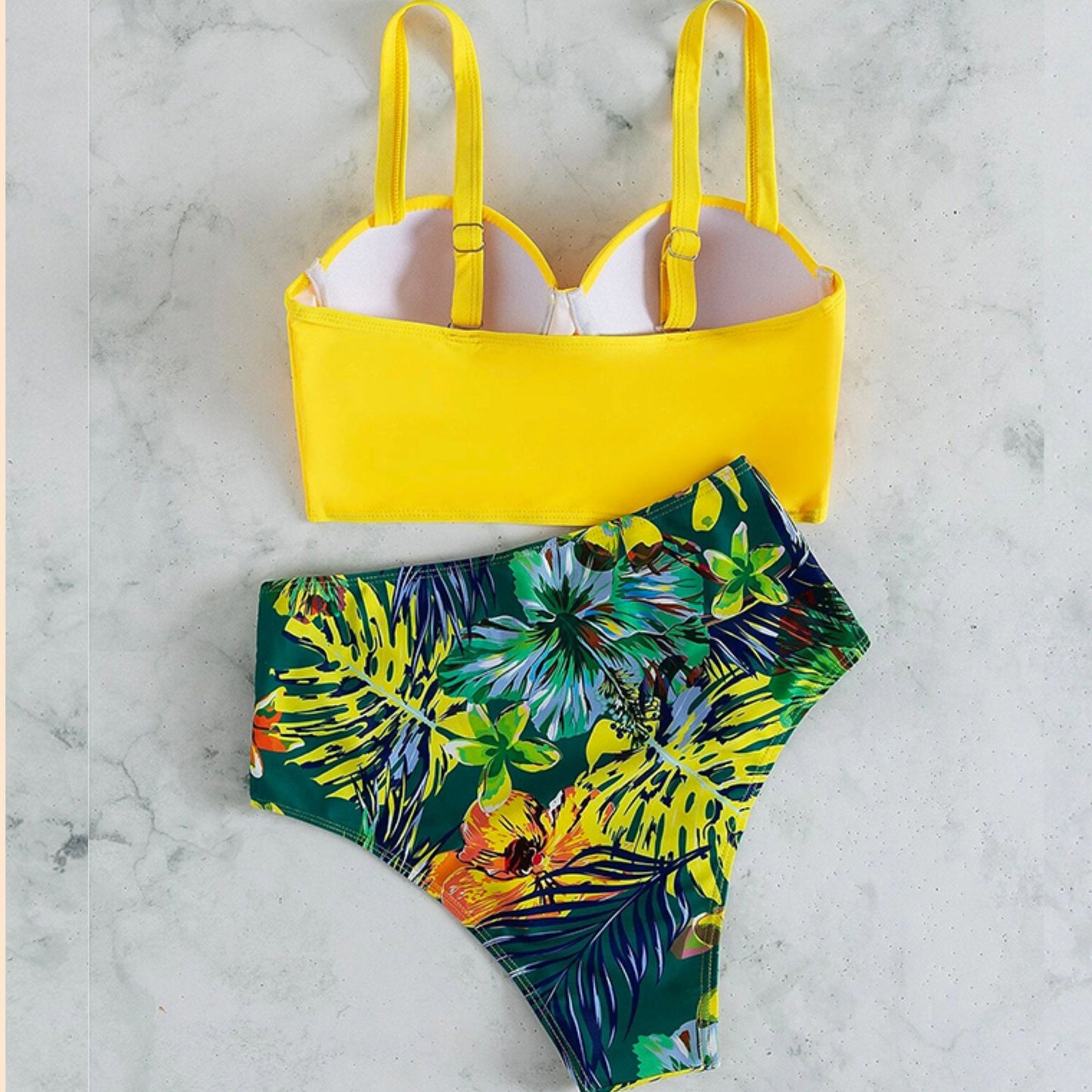 Two Piece High Waist Sexy Push Up Tropical Bikini Set