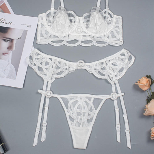 Bridal White Lingerie Ultra Sheer Boudoir Set