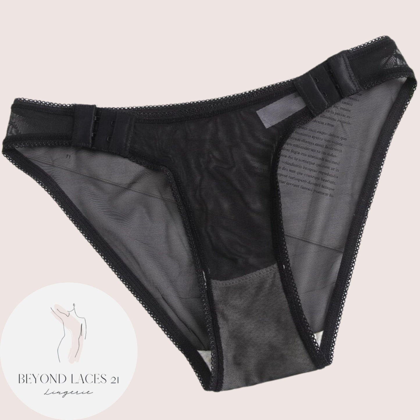 Underwear Mesh See-through Unique Side Hook and Eye
