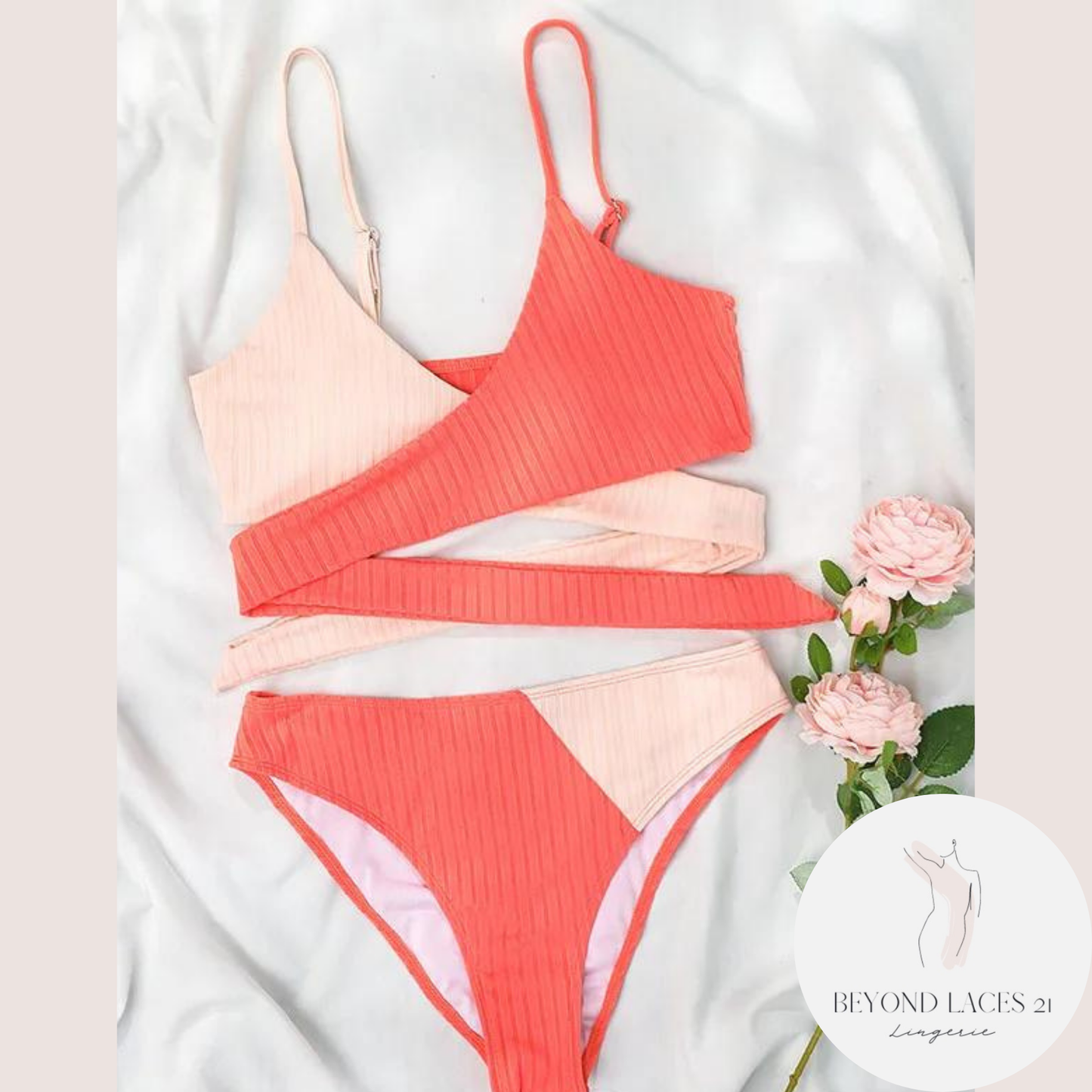 High Waist Color Block Swimsuit