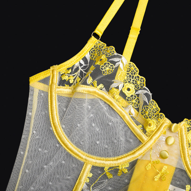 Buy Candyskin Yellow Lace Lingerie Set CS BRA08 - Lingerie Set for